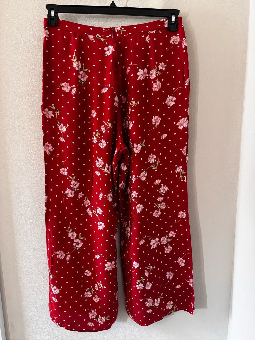 Show Me Your MuMu Red Floral Polka Wide-Leg Trousers